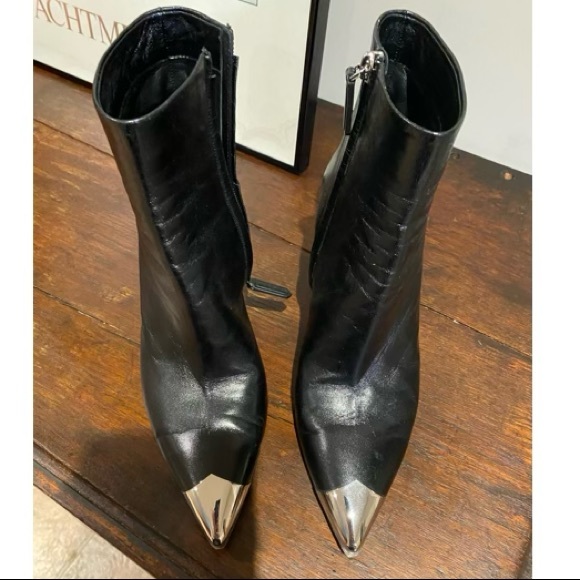 Calvin Klein 205w39nyc Black Rosella Cap Toe Boots - Picture 1 of 8